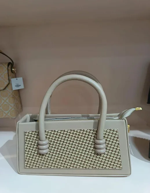 Beige&Black Checkered Bag