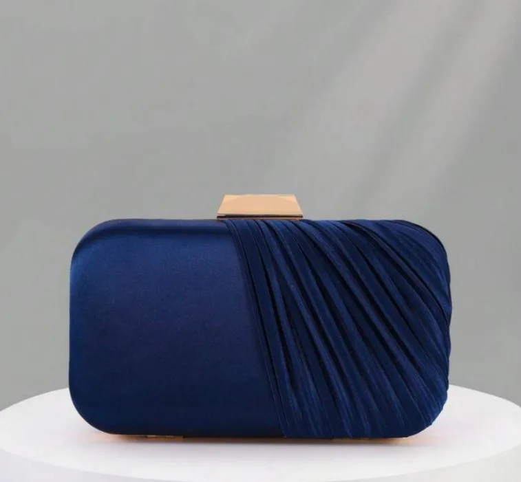 Elegant Royal blue satin clutch