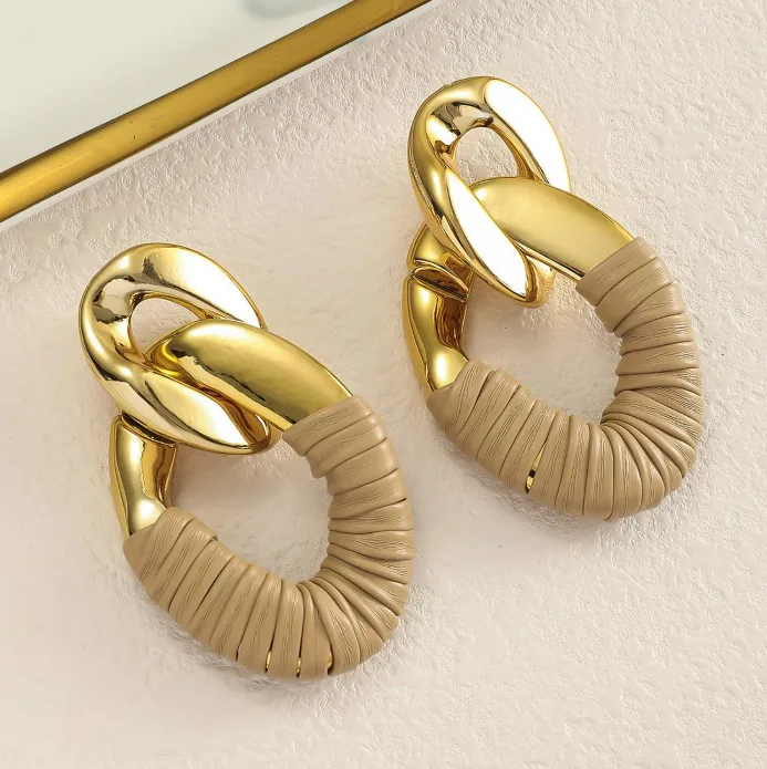 Earrings- Leather wrapped