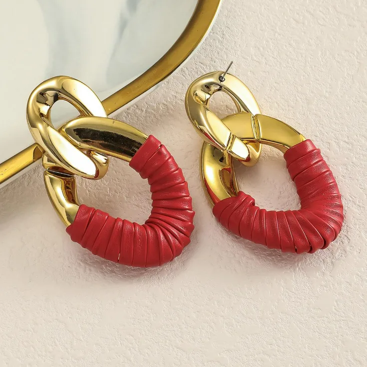 Earrings- Leather wrapped
